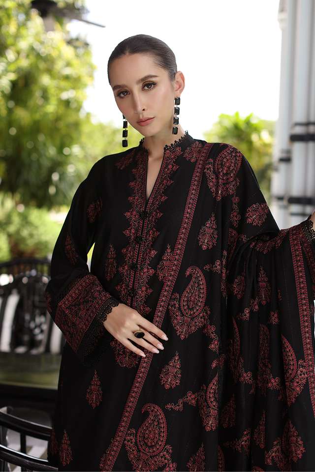 3PC Embroidered Lawn Suit with Heavy Embroidered Shawal -SK1965