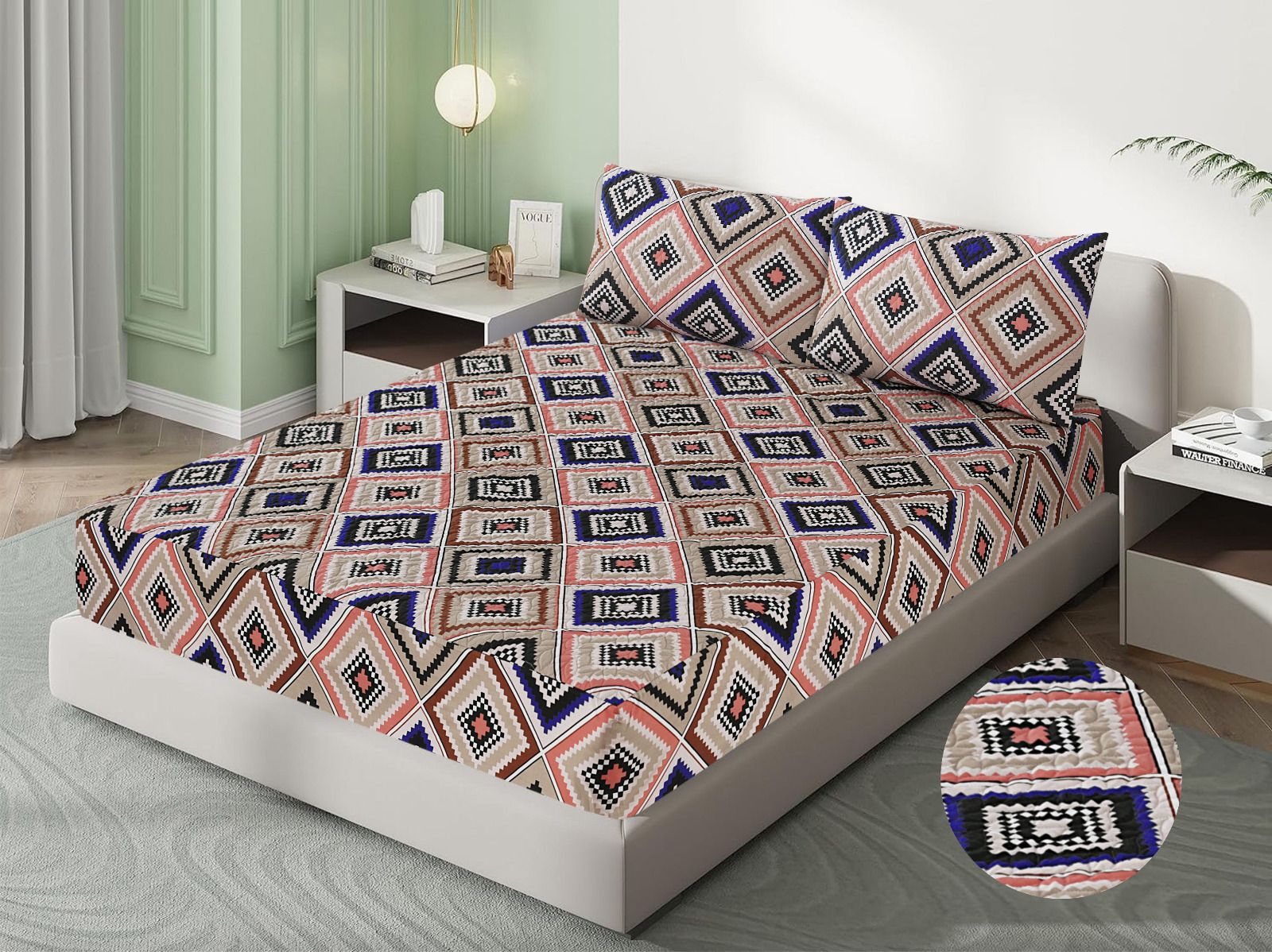 Printed quilted waterproof bedsheets