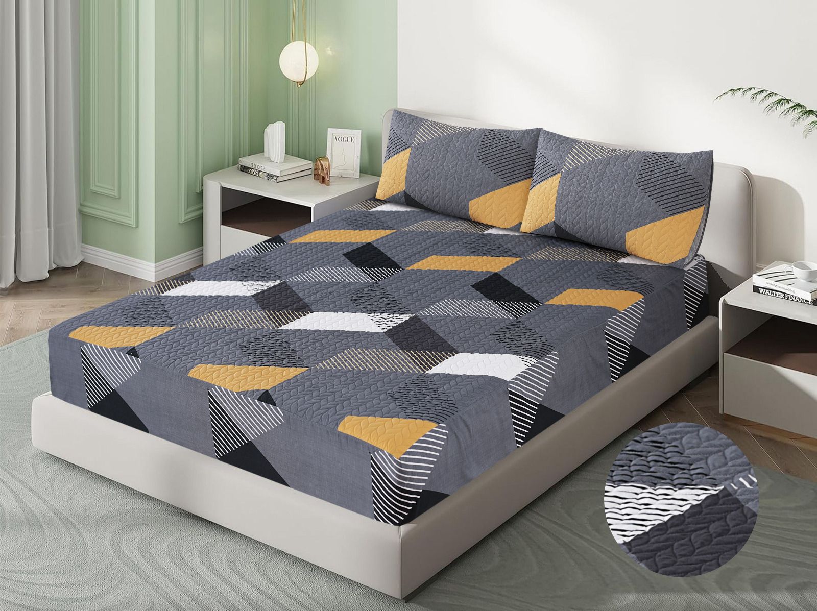 Printed quilted waterproof bedsheets