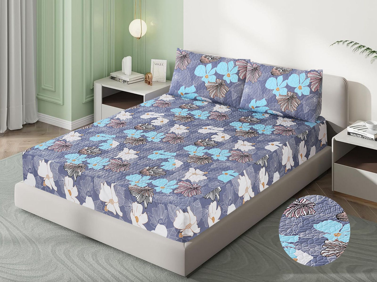 Printed quilted waterproof bedsheets